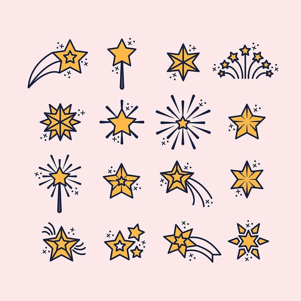 Outline Stars Icon Set vector