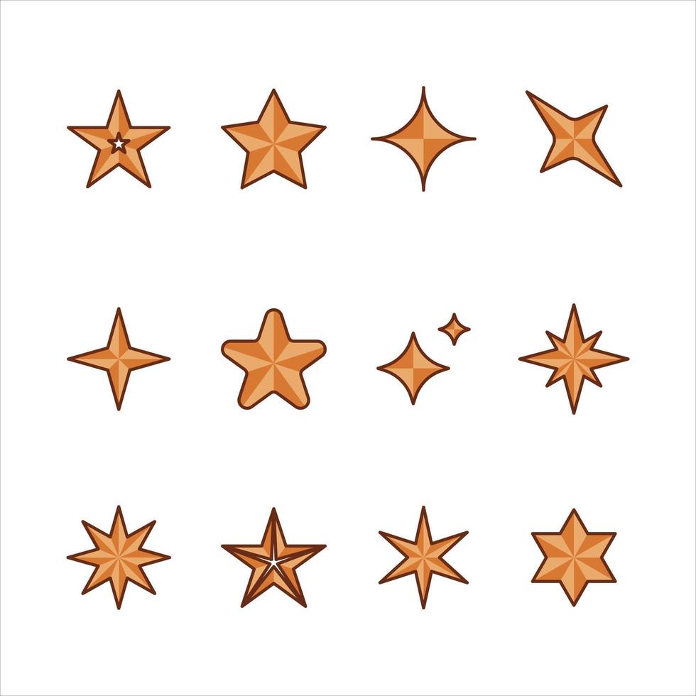 Collection Of Star Shapes vector
