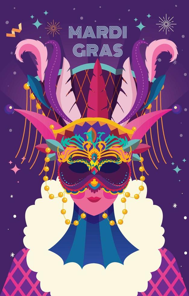 Purple and Pink Mardi Gras Mask 1594304 Vector Art at Vecteezy