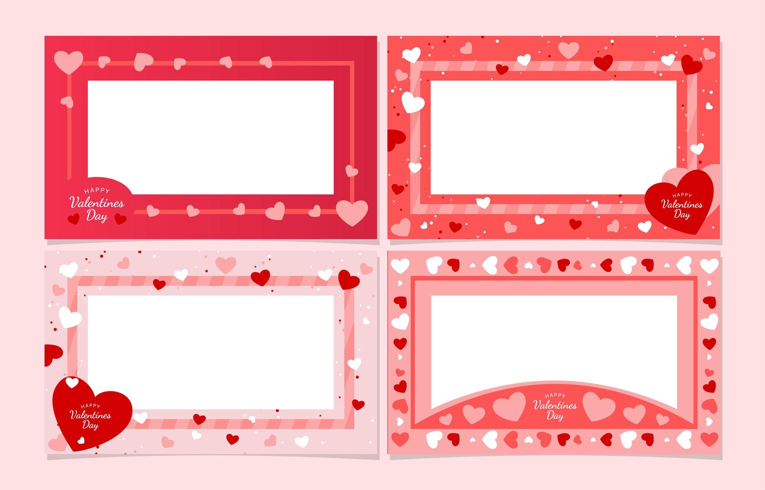 Soft Pink Hearts For Valentine Day Frames vector