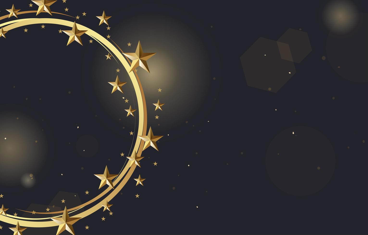 Gold Stars Shining Around The Circle vector