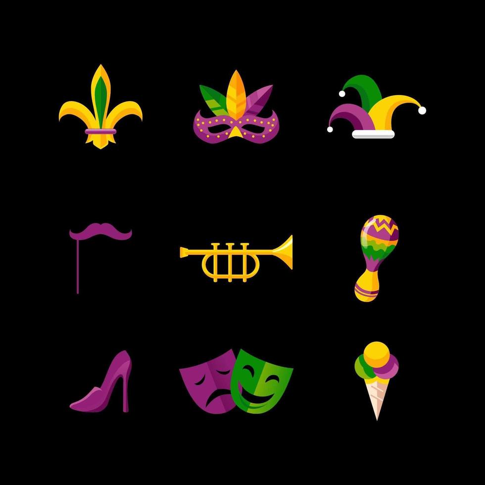 etiqueta engomada de Mardi Gras vector