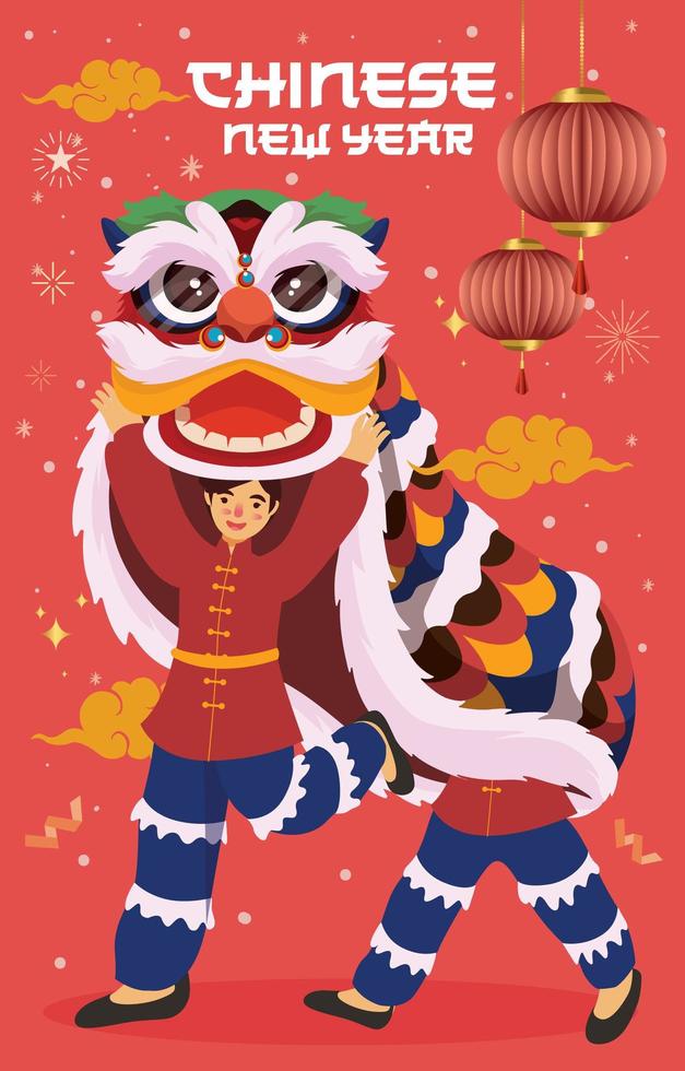 Chinese New Year Celebration with Lanterns vector