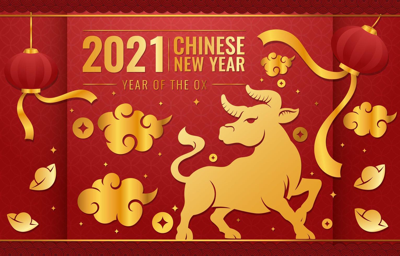 Year Of The Ox Concept vector