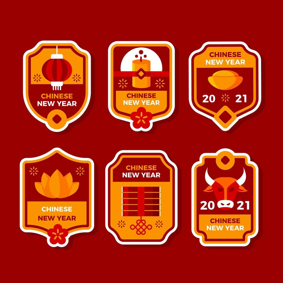 Chinese New Year Label Collection vector