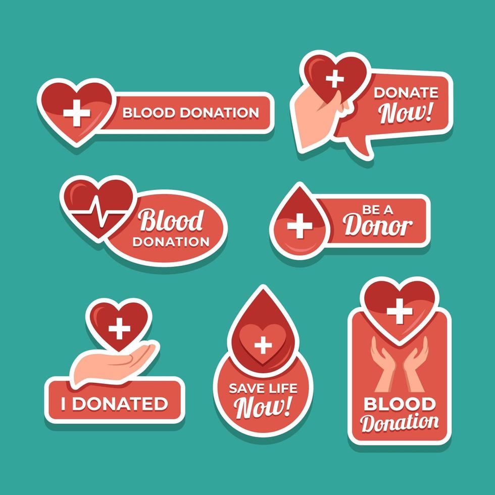 etiqueta de concientización sobre donación de sangre vector