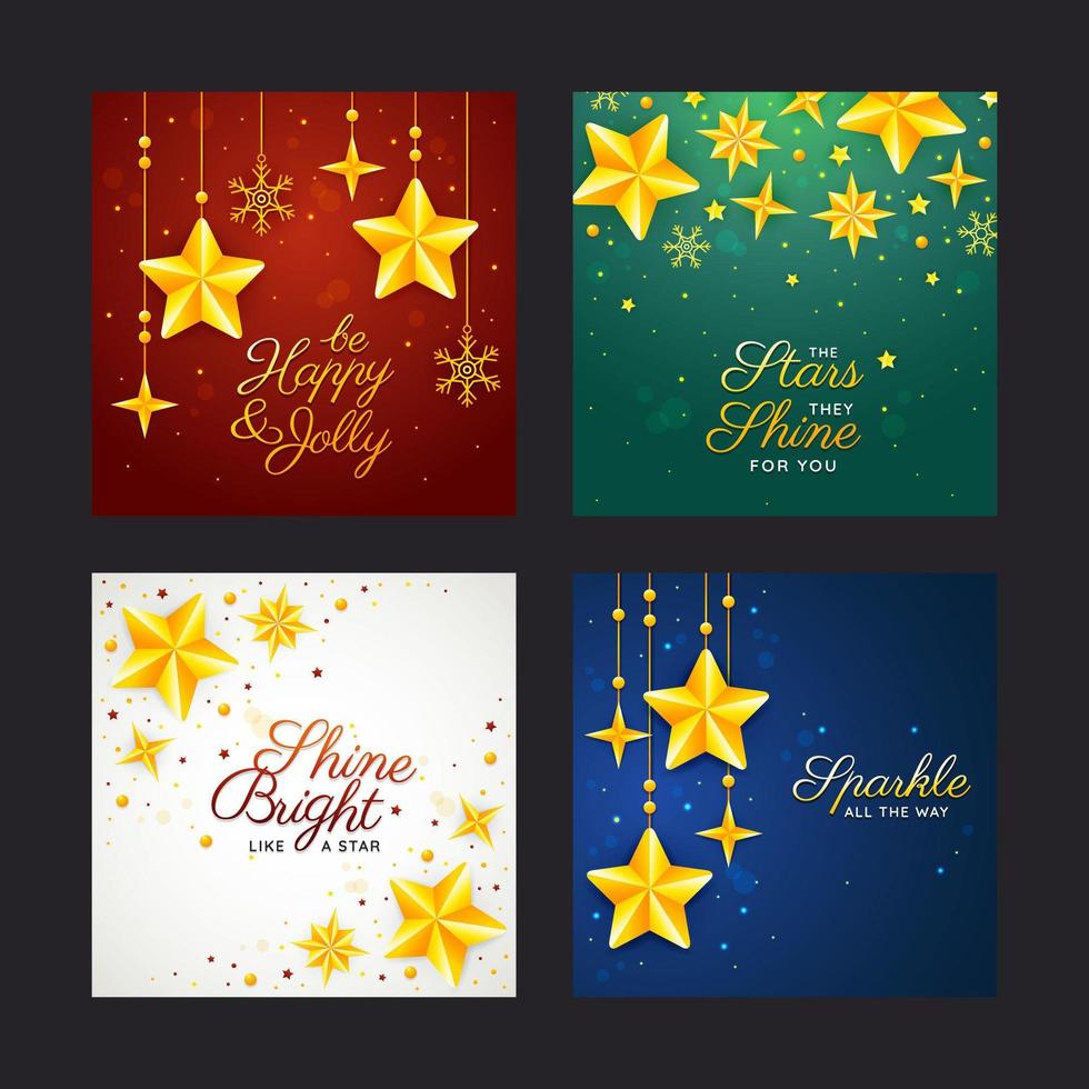 Beautiful Greeting Card with Stars Theme vector