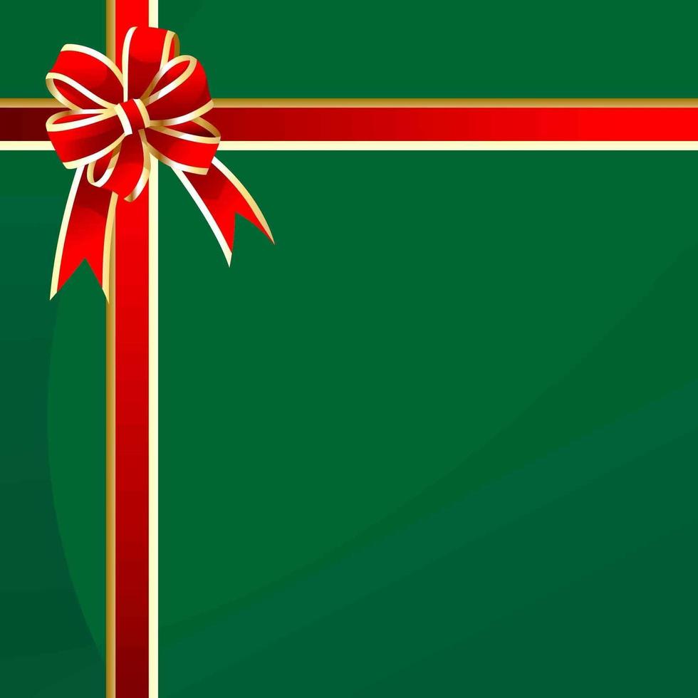 Red Ribbon On Green Background vector