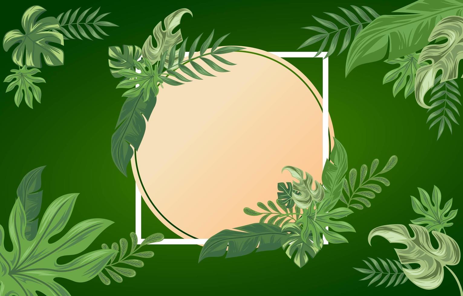 Floral Background of Tropical Leaves vector