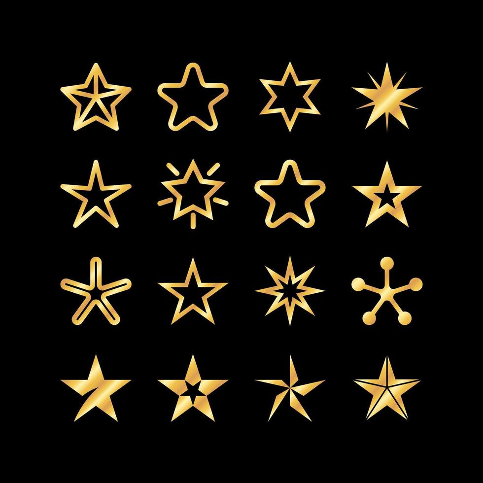 iconos de varias formas de estrella vector