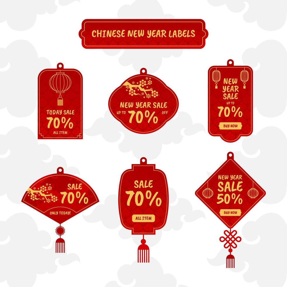 Chinese New Year Label vector