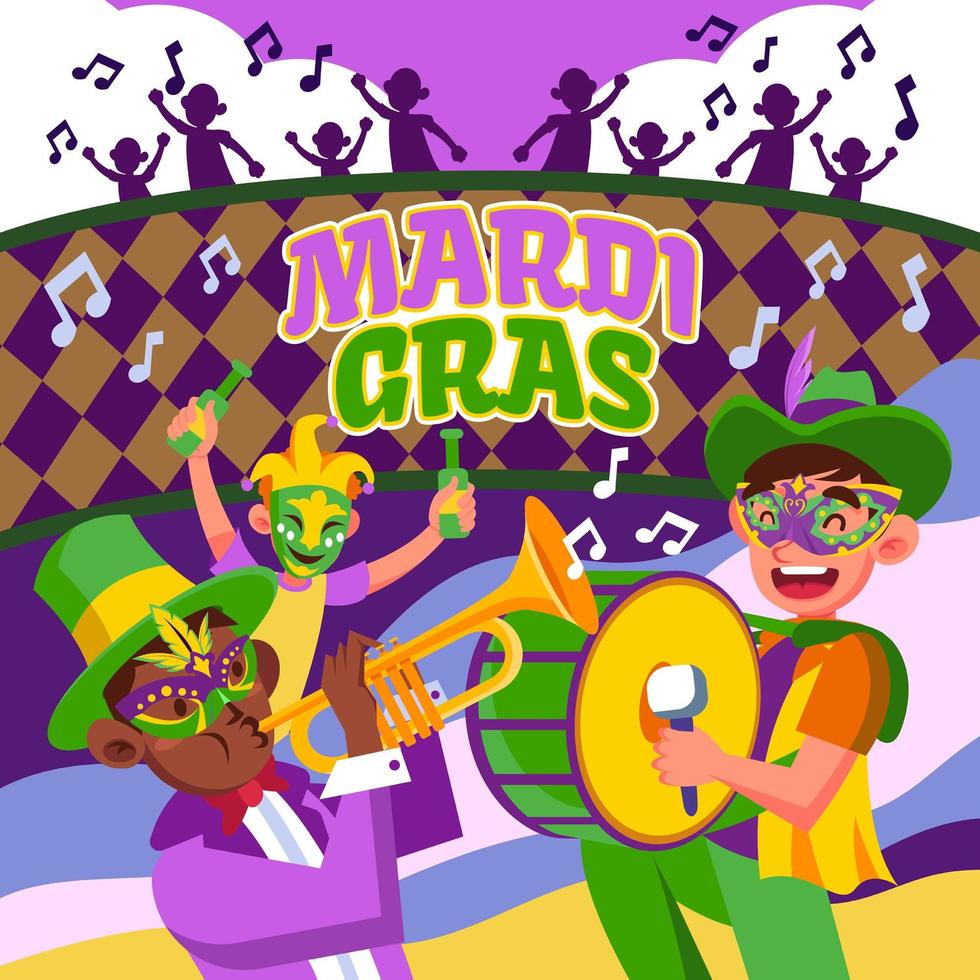 música de mardi gras y festividad vector