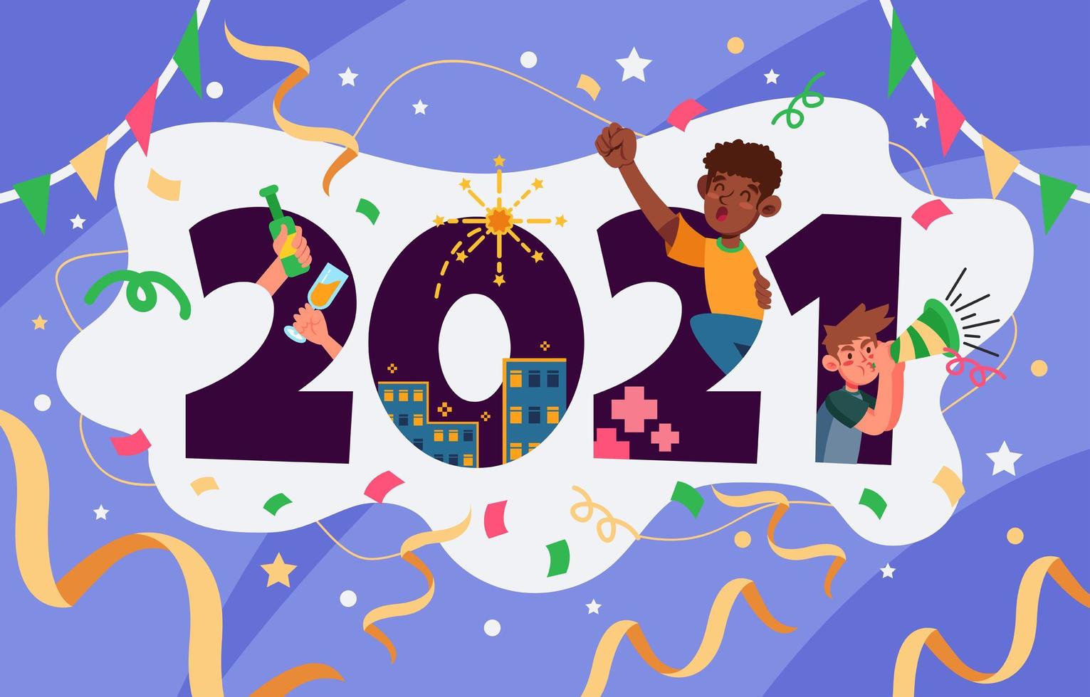 2021 New Year Festivity vector