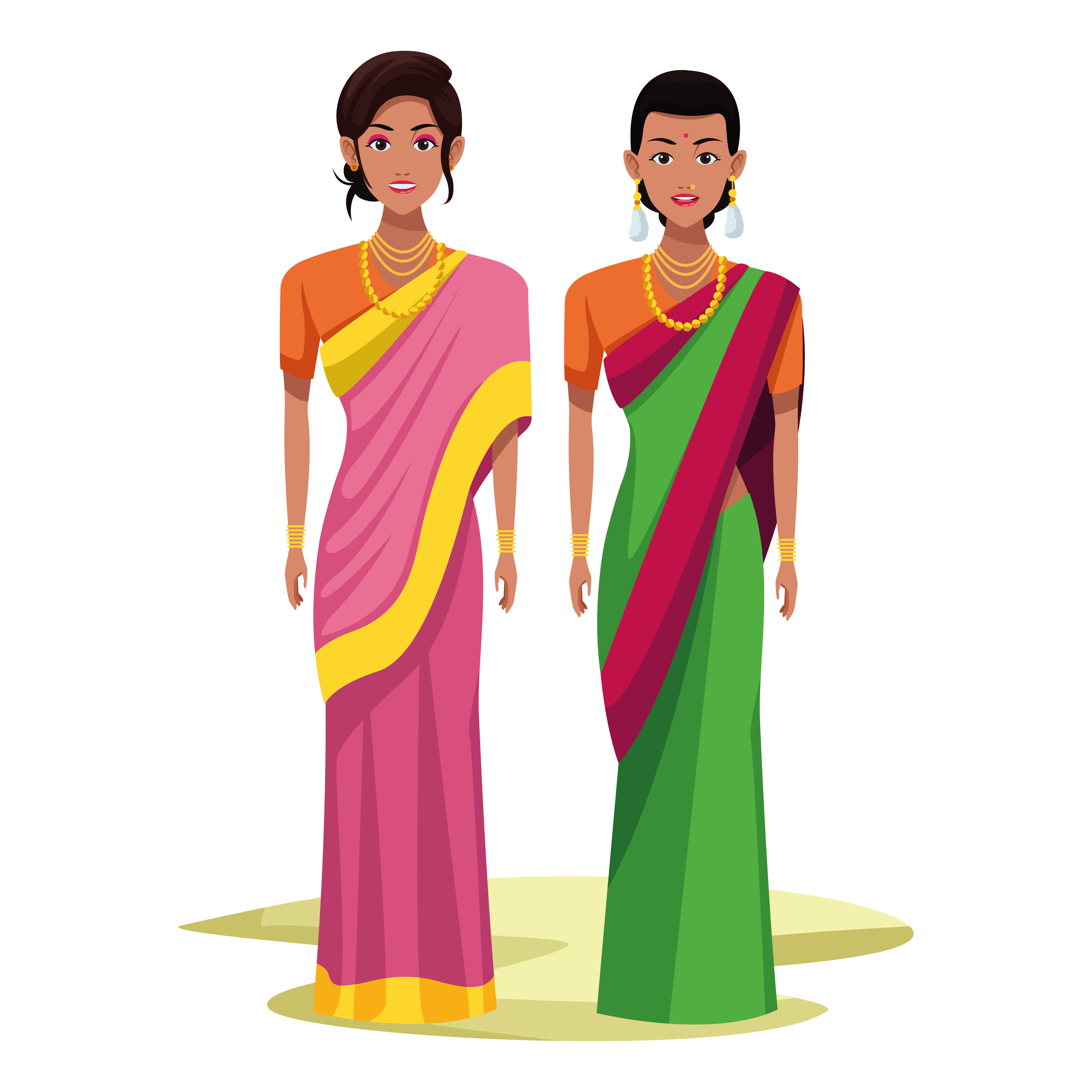Indian women avatar cartoon character 1595609 Vector Art at Vecteezy
