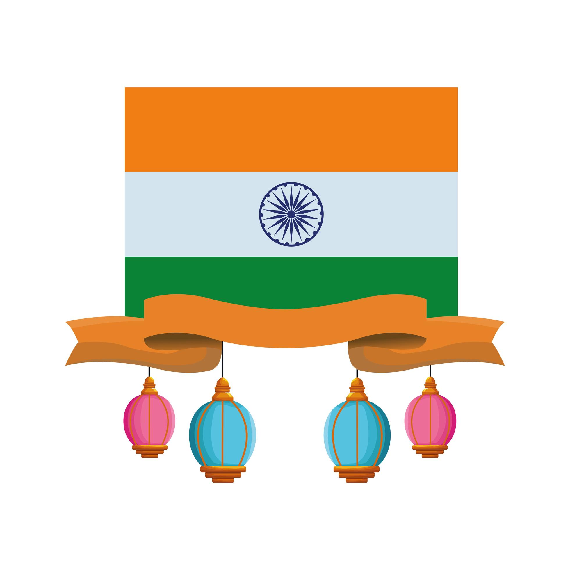 Flag of India cartoon composition 1595867 Vector Art at Vecteezy