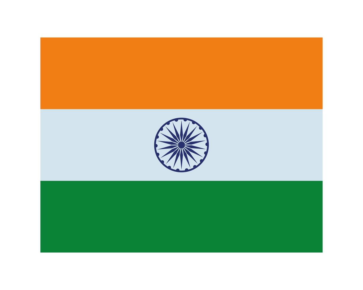 bandera de india composición de dibujos animados vector