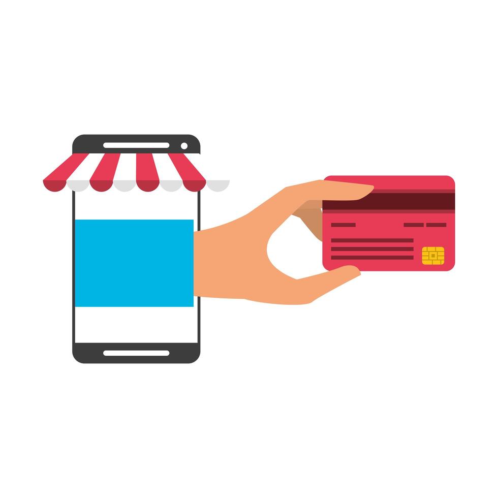 Online shopping and payment technology symbols vector