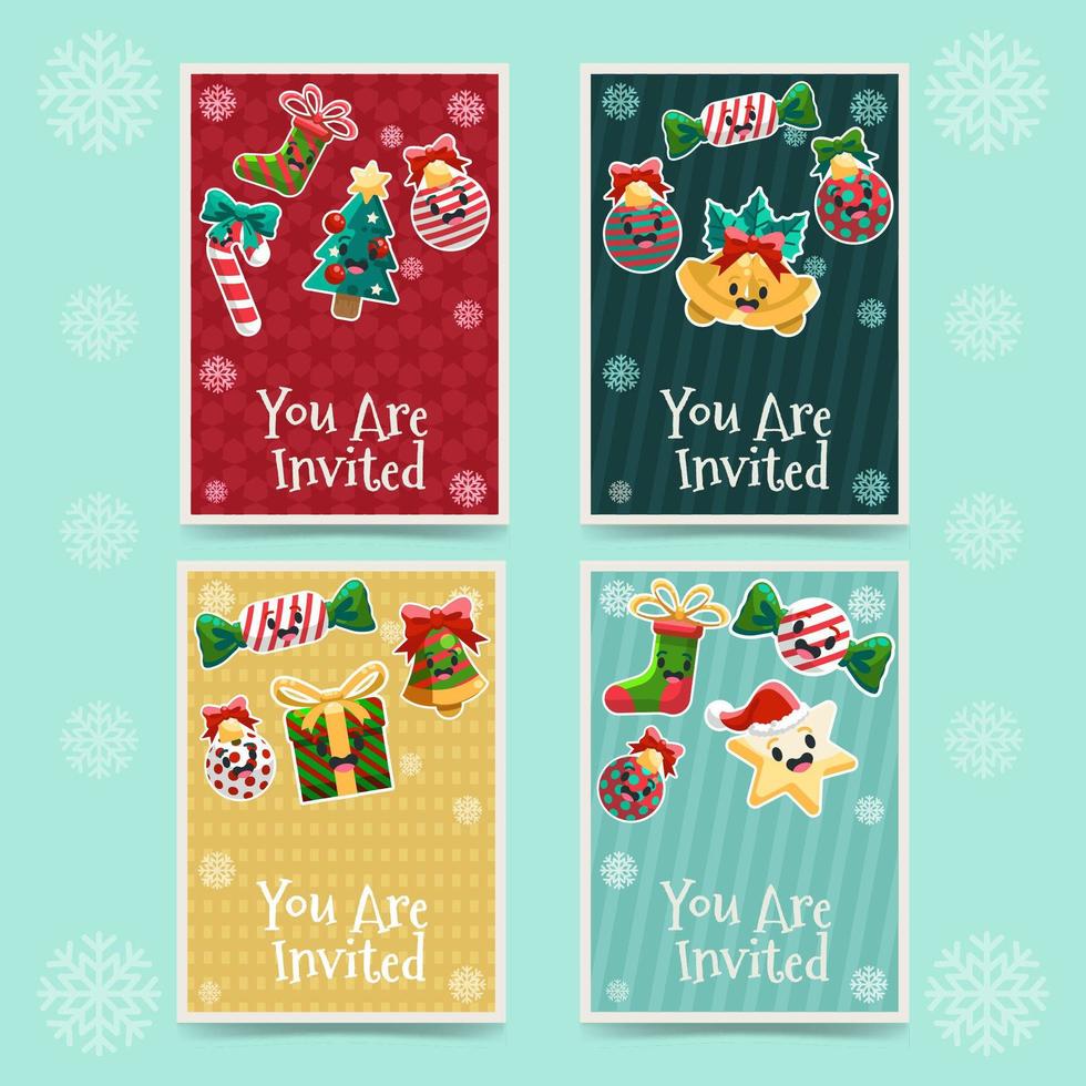 tarjeta de invitacion de navidad vector