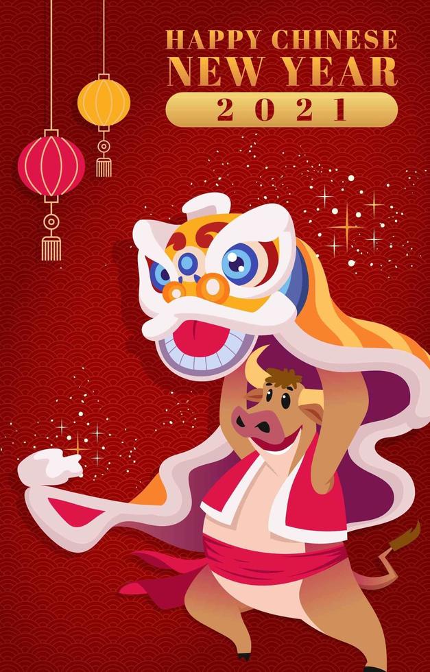 Chinese New Year Card Concept vector