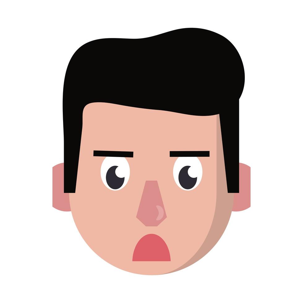 Man face head character cartoon vector
