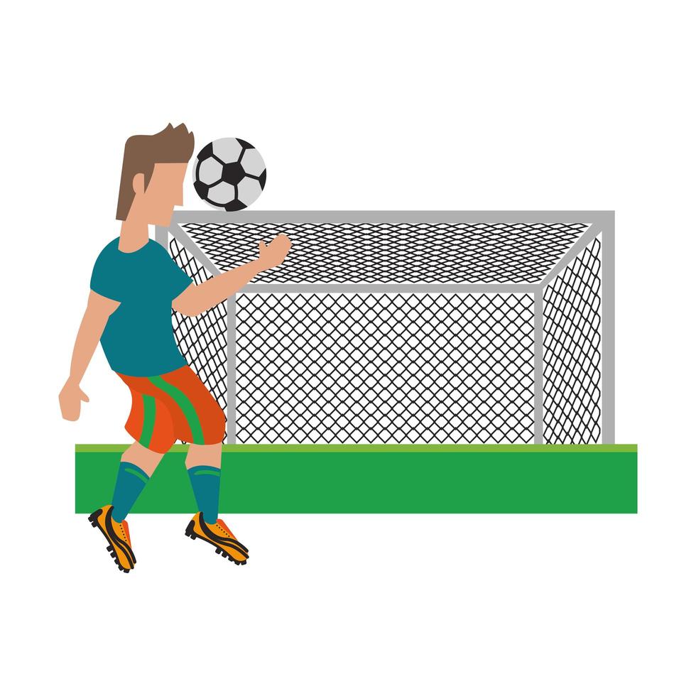 jugador de fútbol, deporte, juego, caricatura vector