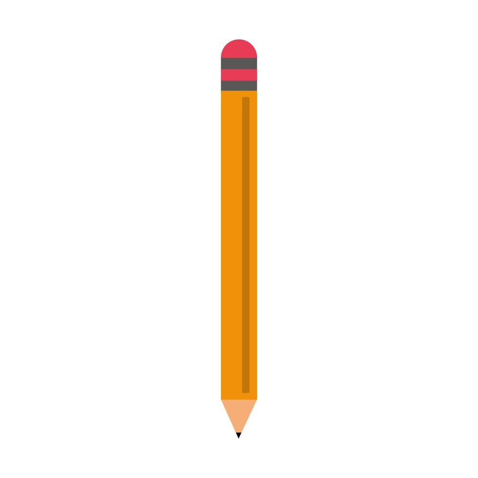 Pencil with eraser  isolated cartoon vector