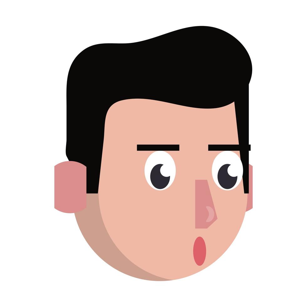 hombre, cara, cabeza, carácter, caricatura vector