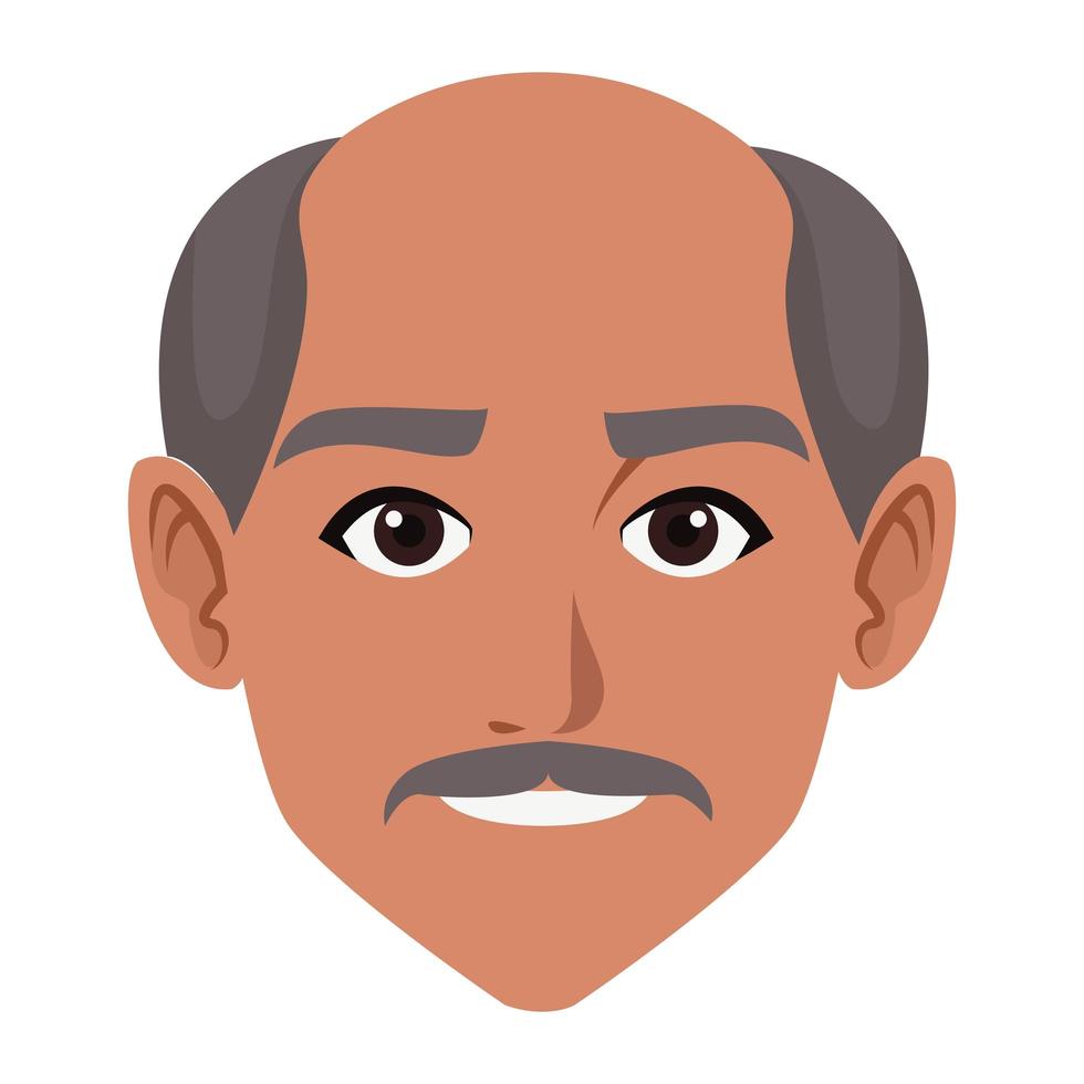 Man face avatar cartoon vector