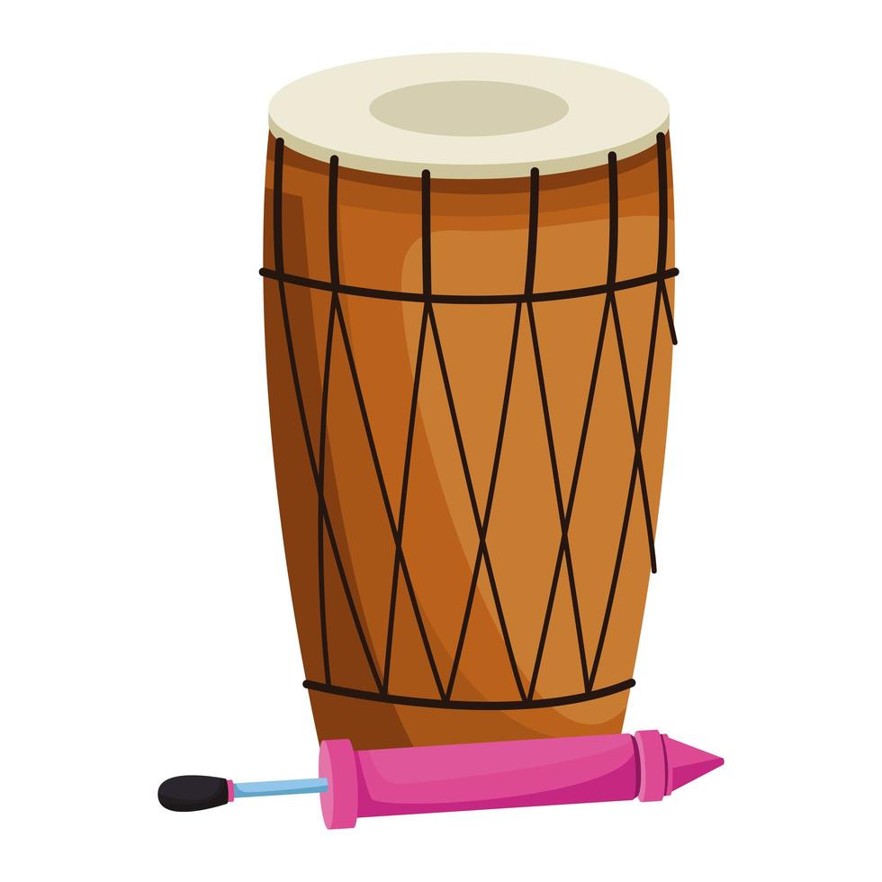 Drum Mridangam and fireworks vector