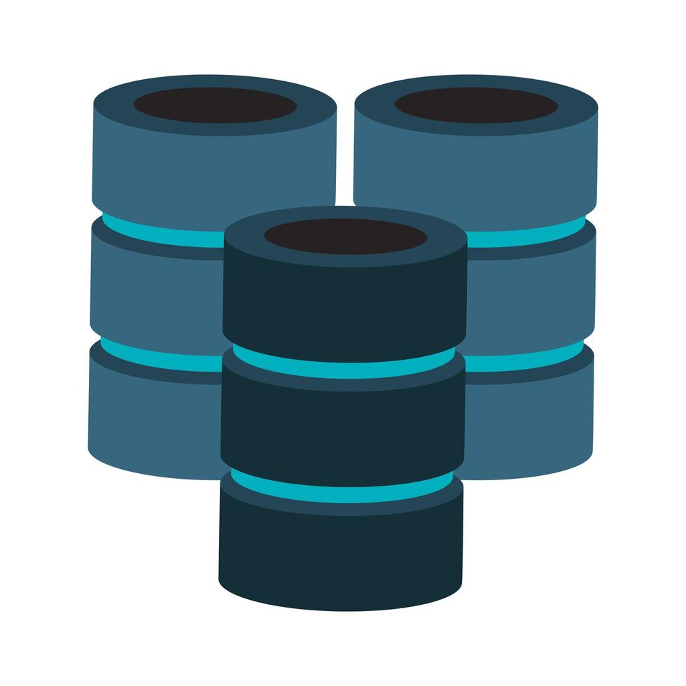 Database servers disks technology symbol vector