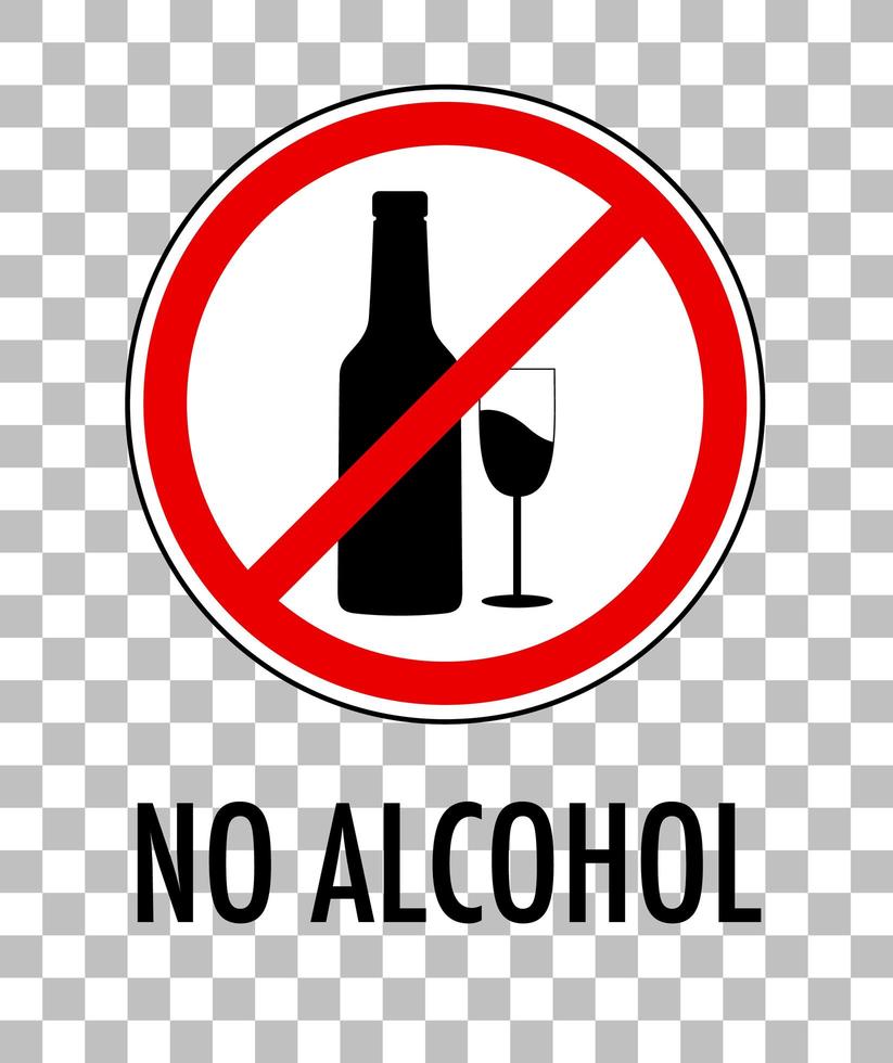 No alcohol sign isolated on transparent background vector