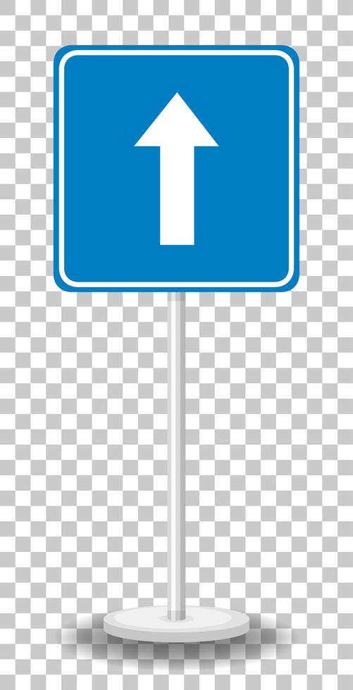 One way traffic sign with stand isolated on transparent background vector