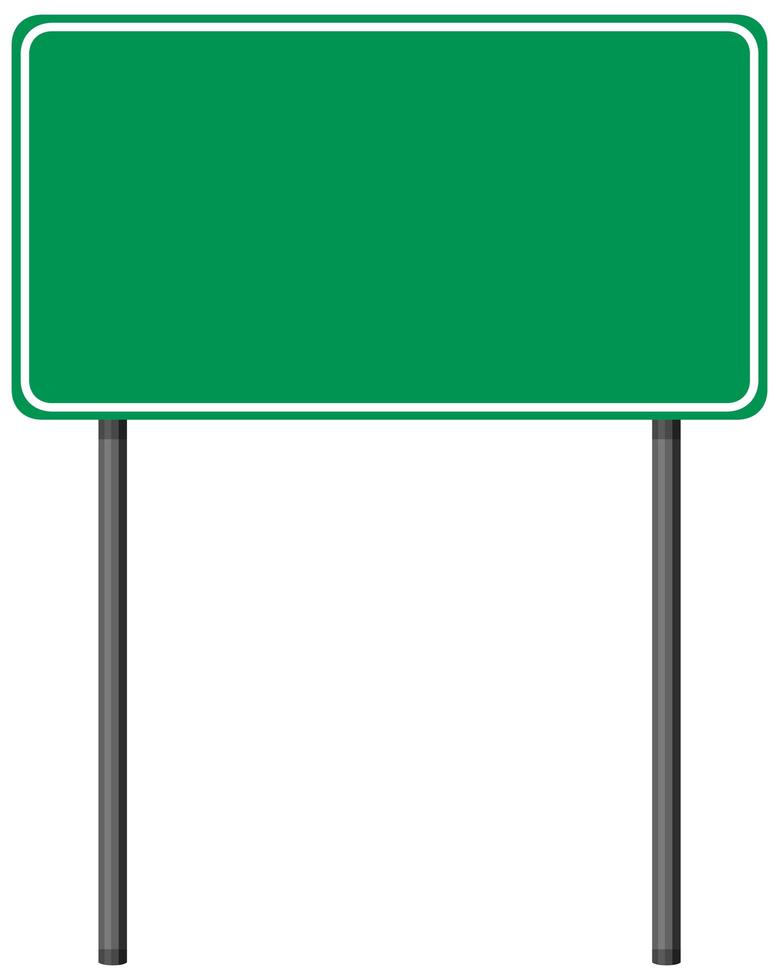 Empty green traffic banner on white background vector