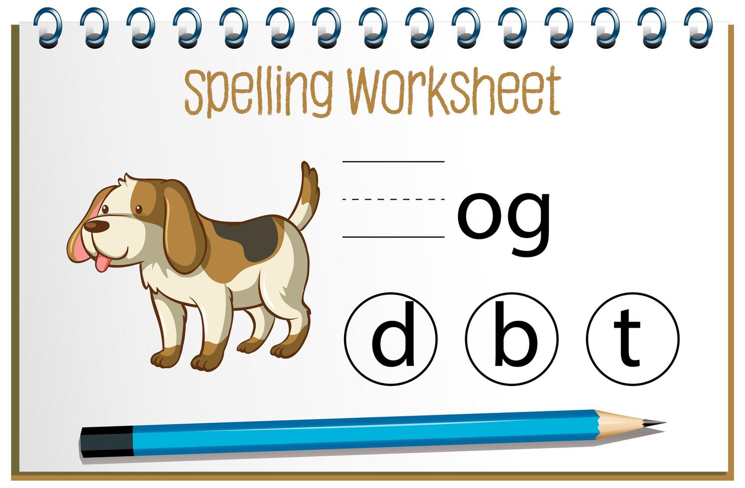 Find missing letter with dog vector