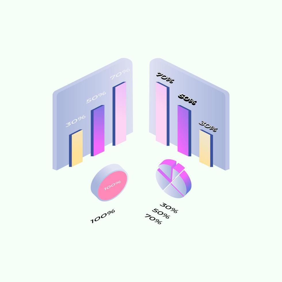 Flat 3d isometric infographic for business presentations vector