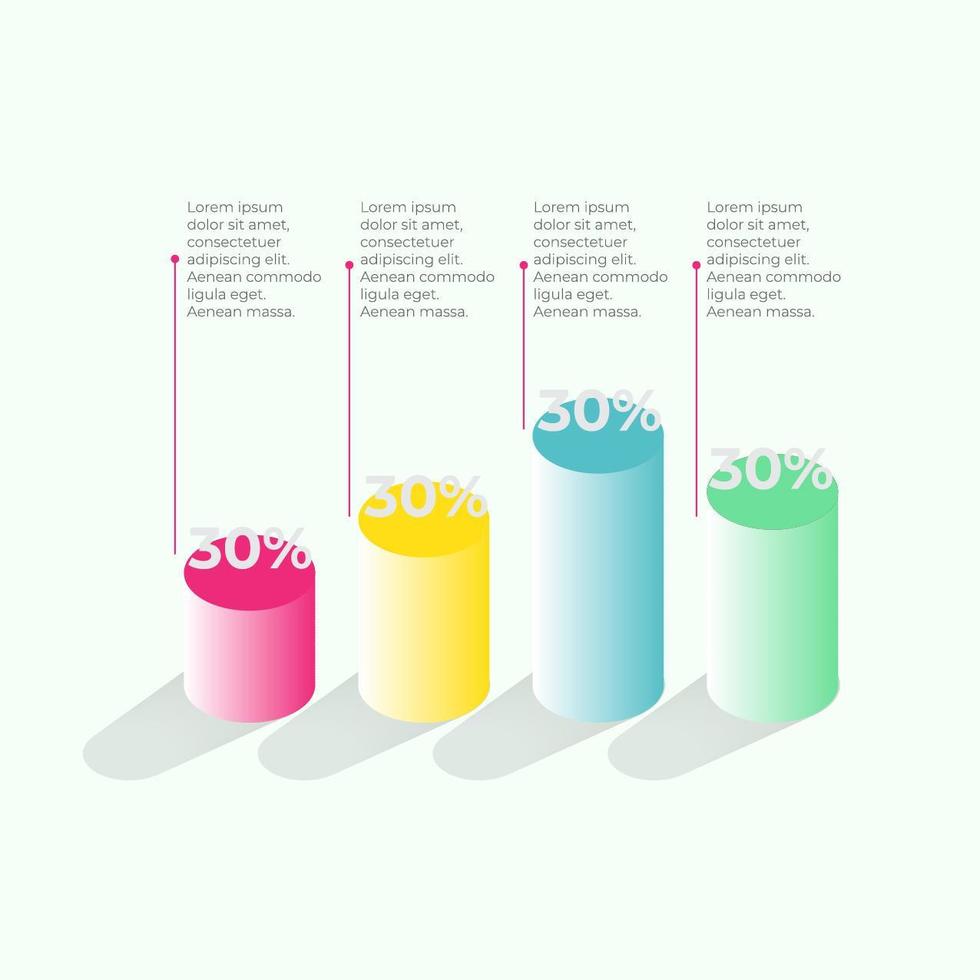 Flat 3d isometric infographic for business presentations vector