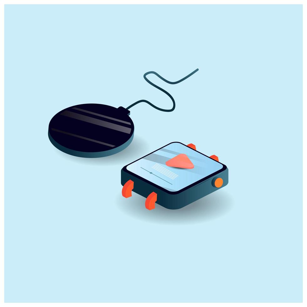 Isometric wireless charger vector