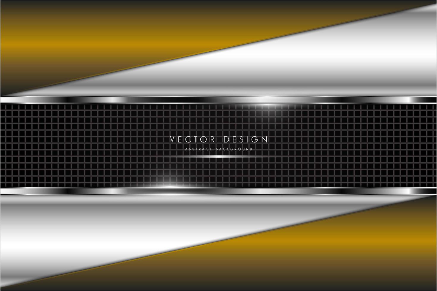 Modern gold, black and silver metallic background vector