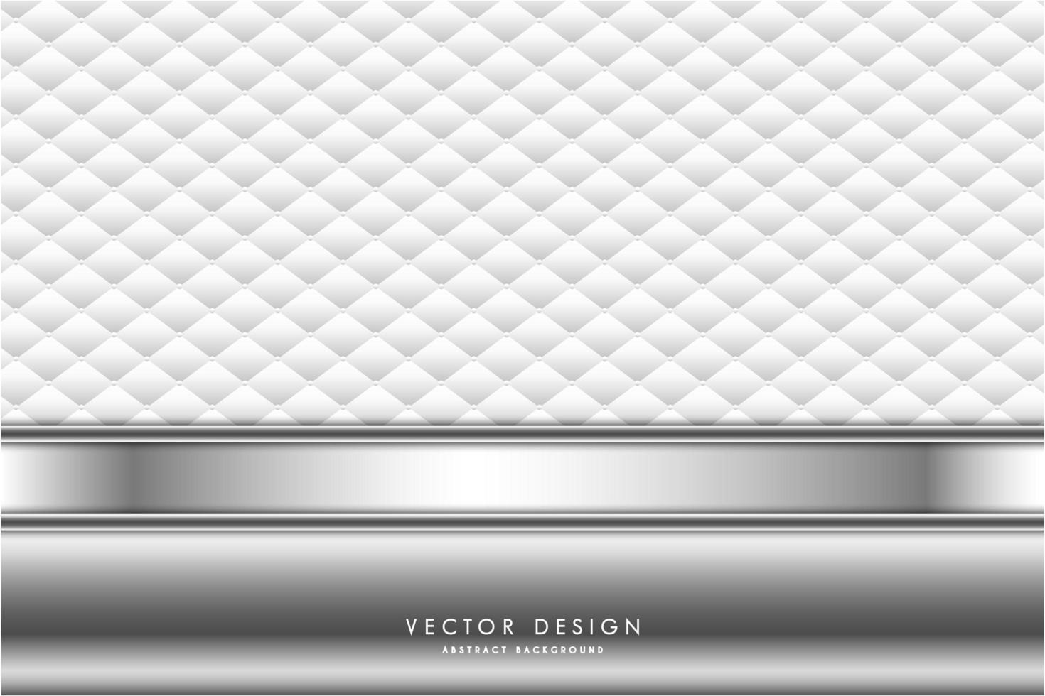 Luxury white and silver metallic background vector