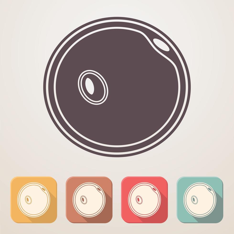 Egg cell flat icon set in color boxes with shadow vector