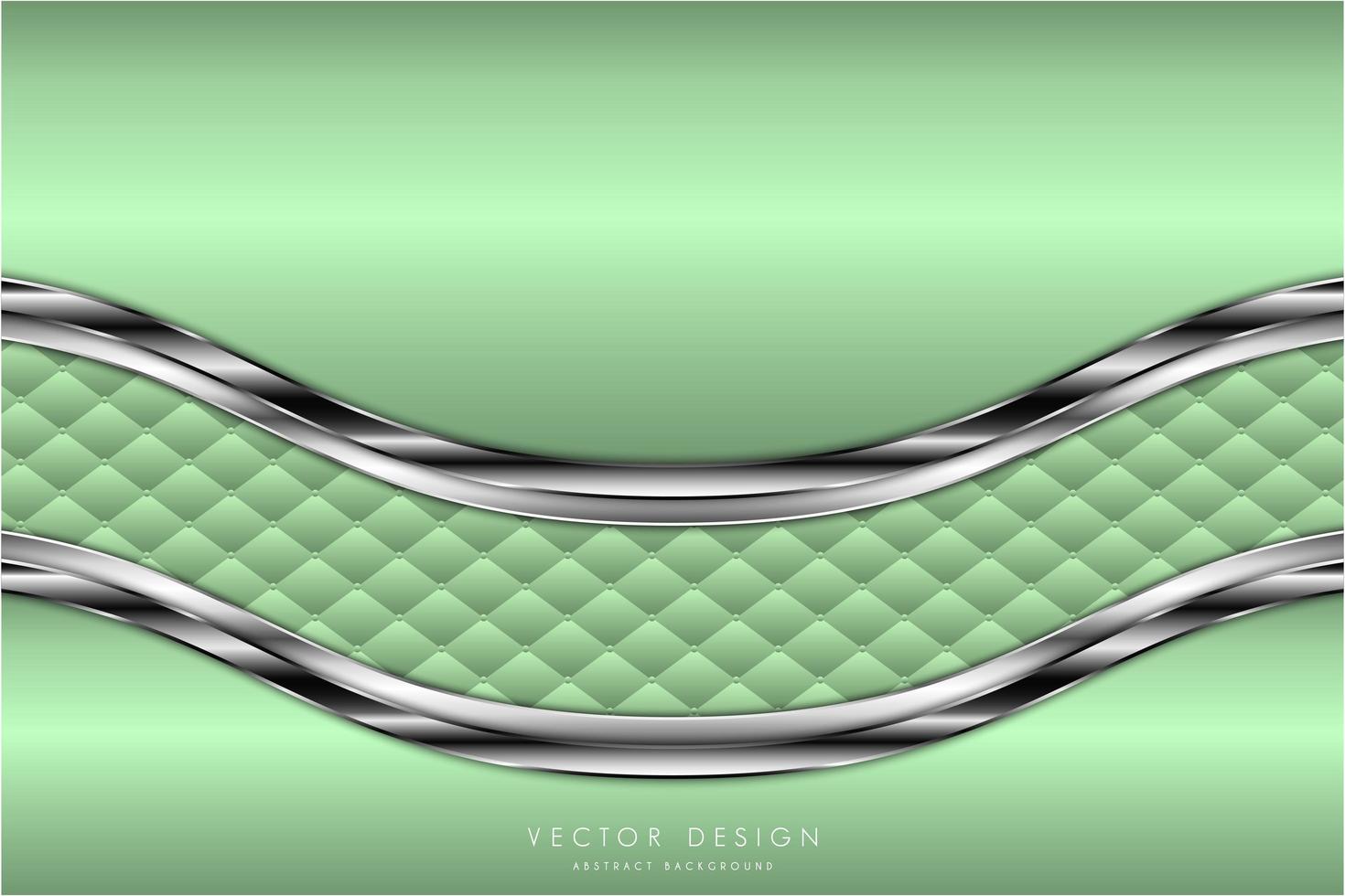 Luxury green and silver metallic background vector