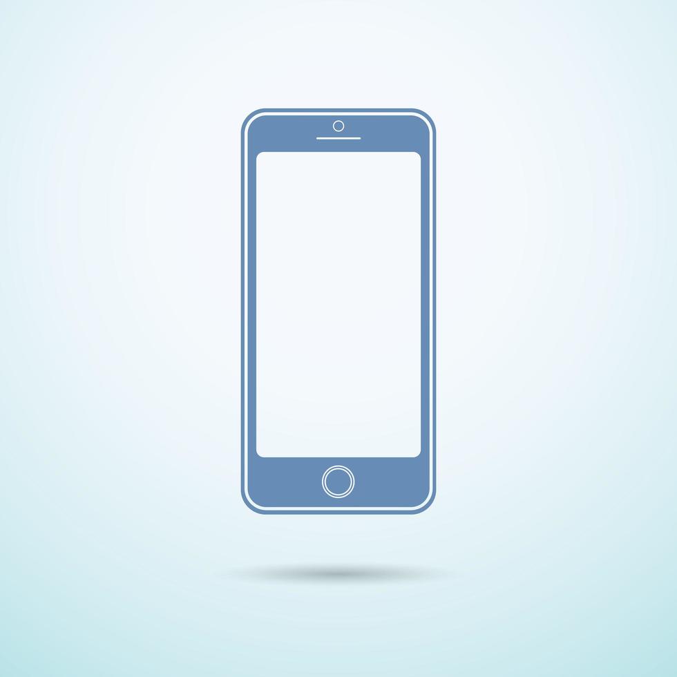 New smartphone flat icon on blue background vector