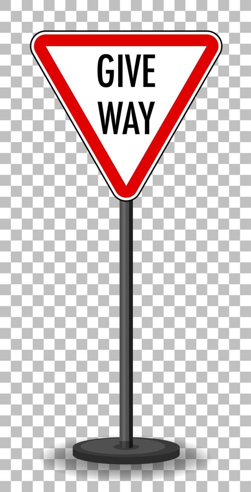 Red traffic sign on transparent background vector