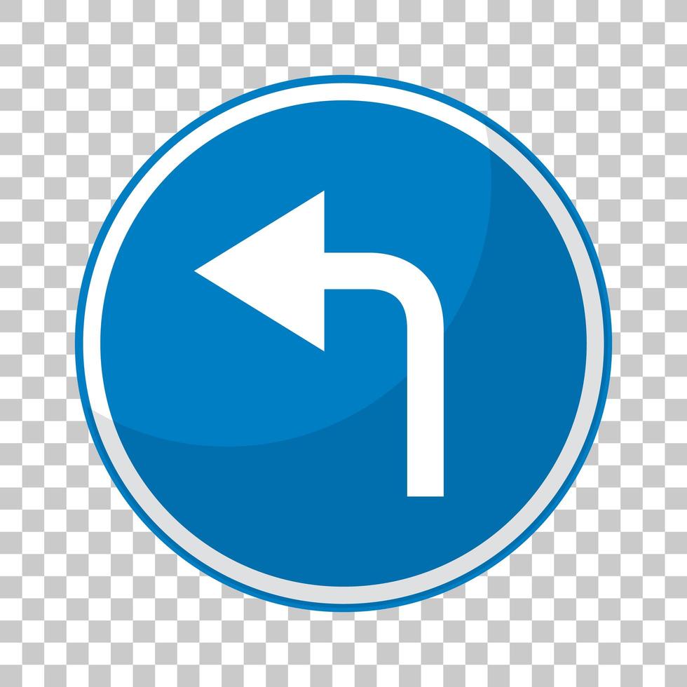 Blue traffic sign on transparent background vector