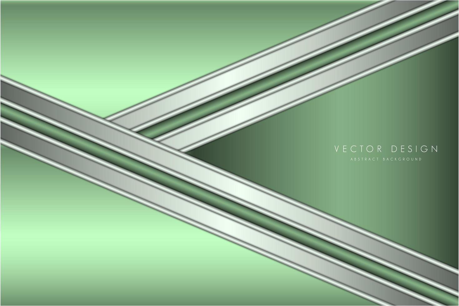 Modern green and silver metallic background vector