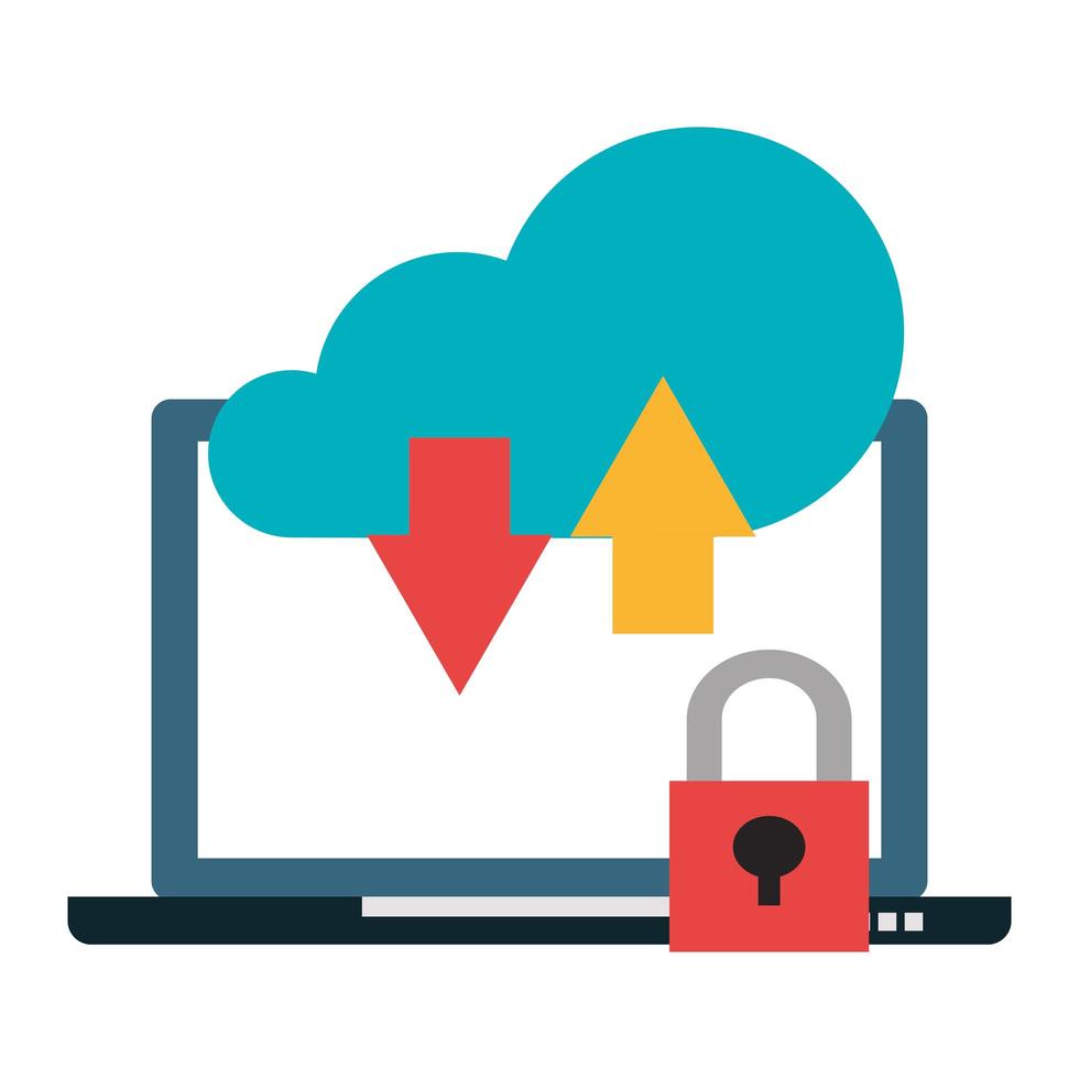 símbolos de tecnología de computación en la nube aislados vector