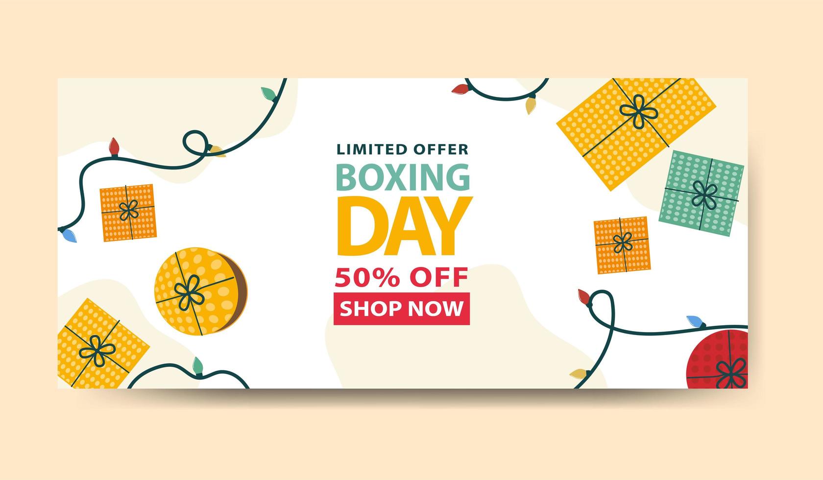 Christmas banner with gift boxes vector