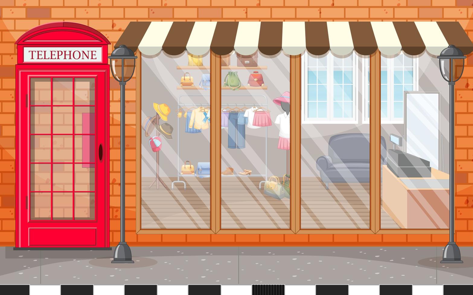 Fashion clothes store background vector