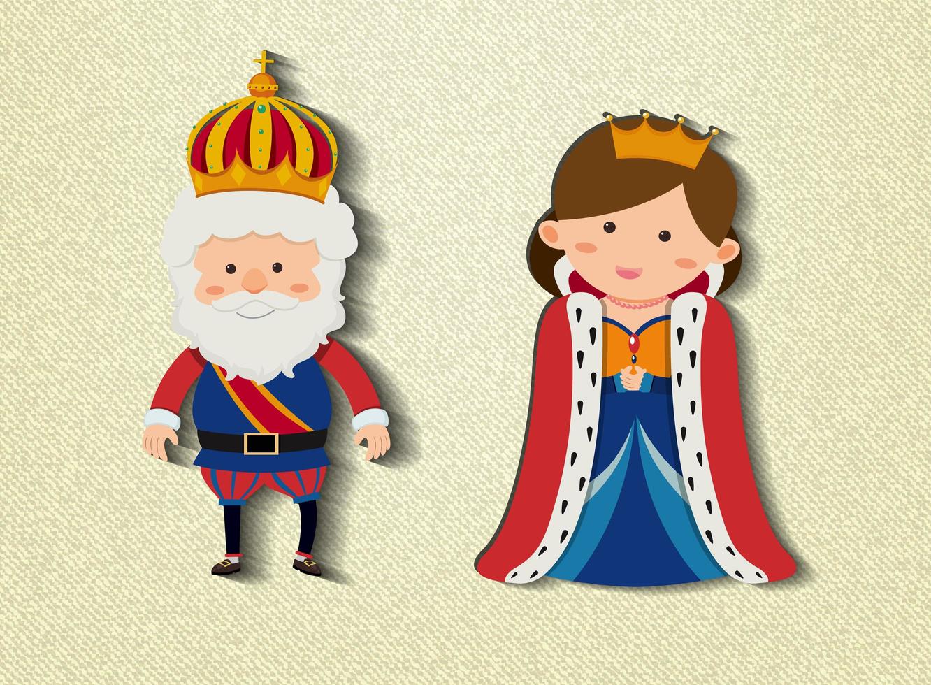 King and queen cartoon character vector