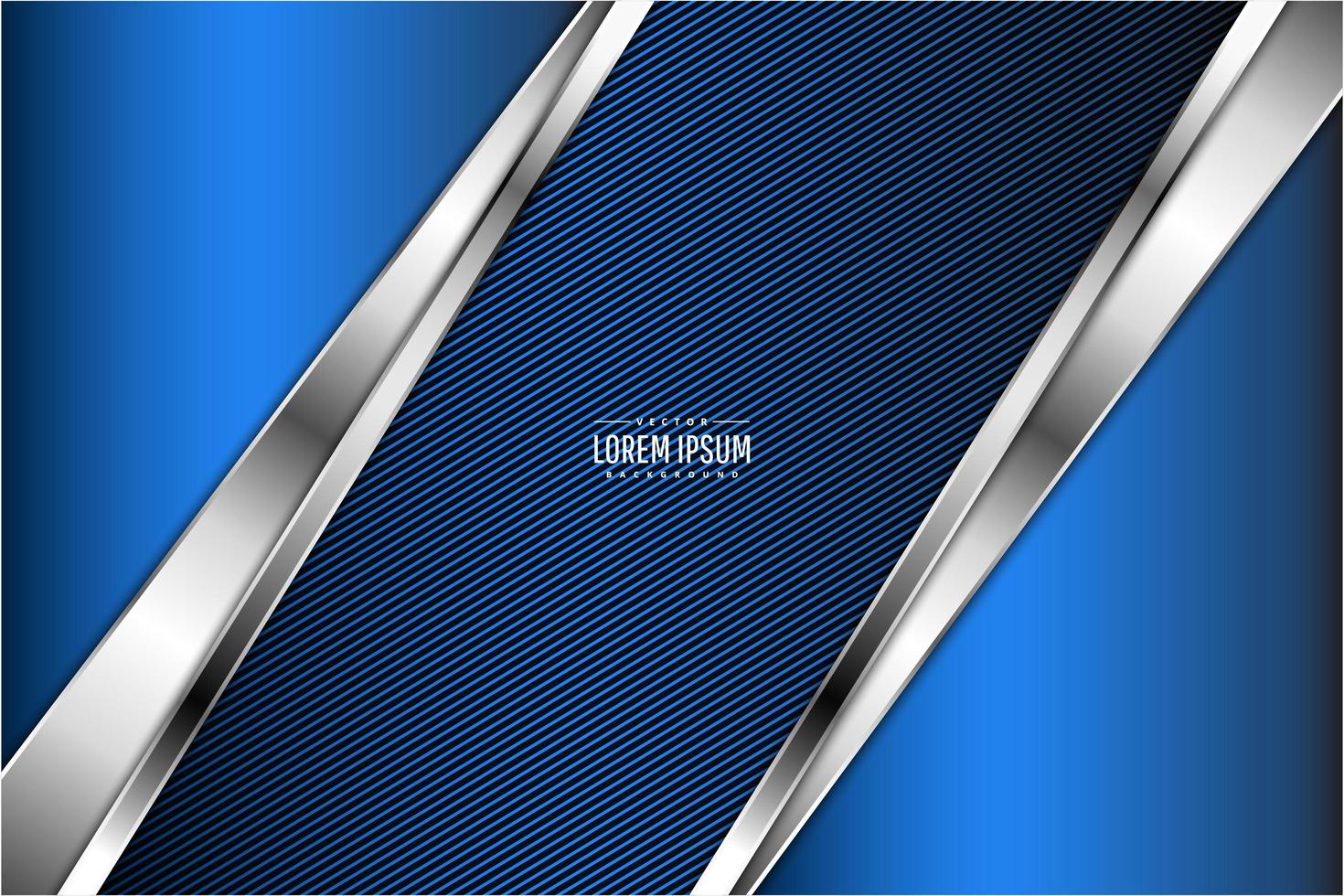 Modern blue and silver metallic background vector